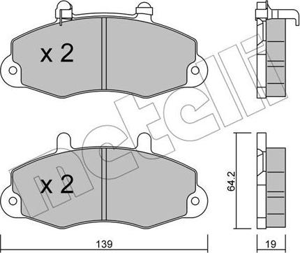 Metelli 22-0194-1 - Тормозные колодки, дисковые, комплект autosila-amz.com