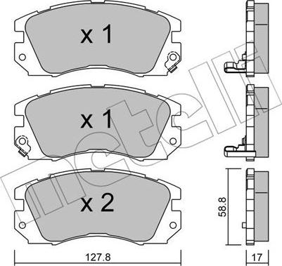 Metelli 22-0140-0 - Тормозные колодки, дисковые, комплект autosila-amz.com