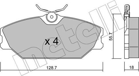 Metelli 22-0142-2 - Тормозные колодки, дисковые, комплект autosila-amz.com