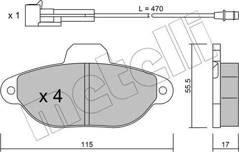 Metelli 22-0159-0 - Тормозные колодки, дисковые, комплект autosila-amz.com