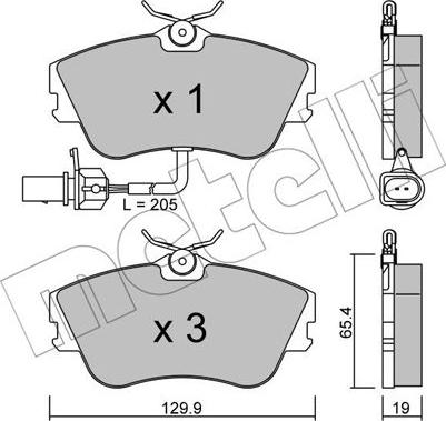 Metelli 22-0164-1 - Тормозные колодки, дисковые, комплект autosila-amz.com