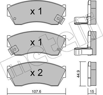 Metelli 22-0168-0 - Тормозные колодки, дисковые, комплект autosila-amz.com