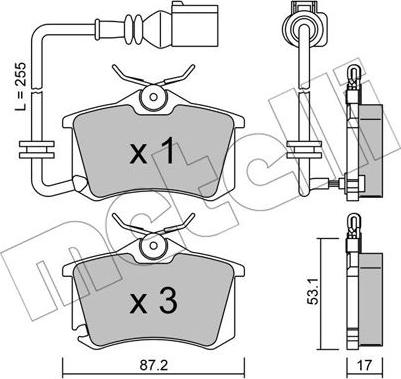 Metelli 22-0100-4 - Тормозные колодки, дисковые, комплект autosila-amz.com