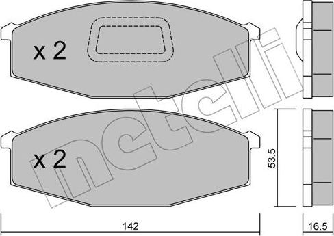 Metelli 22-0110-1 - Тормозные колодки, дисковые, комплект autosila-amz.com