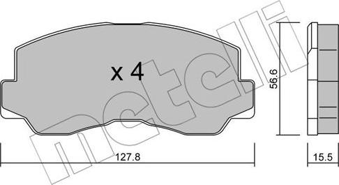 Metelli 22-0112-0 - Тормозные колодки, дисковые, комплект autosila-amz.com