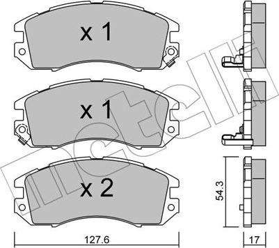 Metelli 22-0135-0 - Тормозные колодки, дисковые, комплект autosila-amz.com