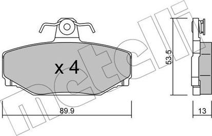 Metelli 22-0131-0 - Тормозные колодки, дисковые, комплект autosila-amz.com