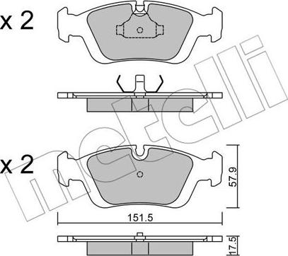 Metelli 22-0124-0 - Тормозные колодки, дисковые, комплект autosila-amz.com