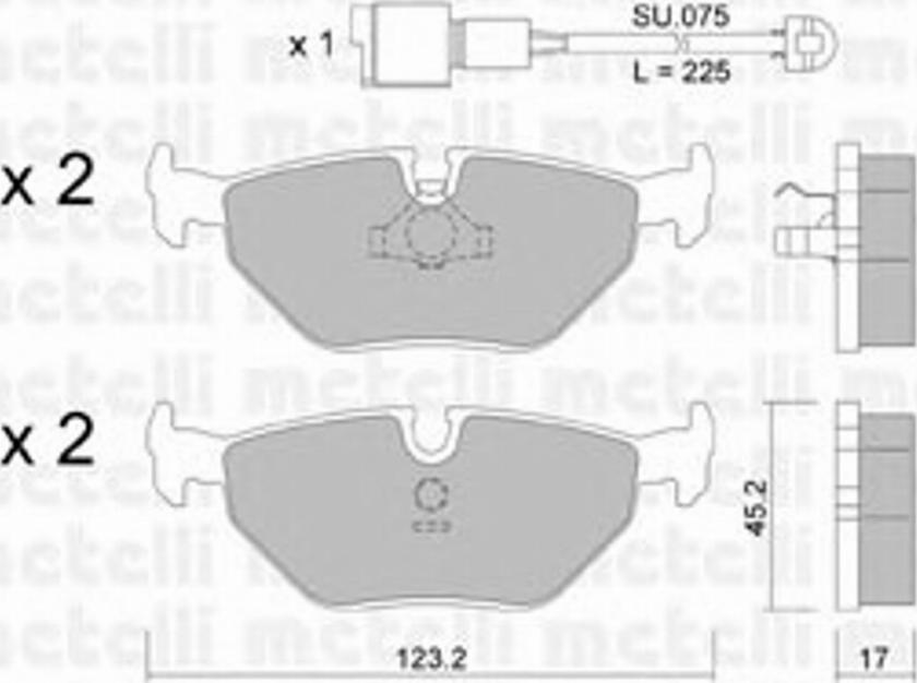 Metelli 22-0125-0K - Тормозные колодки, дисковые, комплект autosila-amz.com