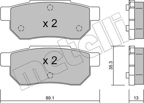 Metelli 22-0170-0 - Тормозные колодки, дисковые, комплект autosila-amz.com