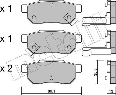 Metelli 22-0170-1 - Тормозные колодки, дисковые, комплект autosila-amz.com