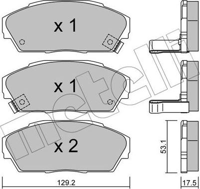 Metelli 22-0171-0 - Тормозные колодки, дисковые, комплект autosila-amz.com