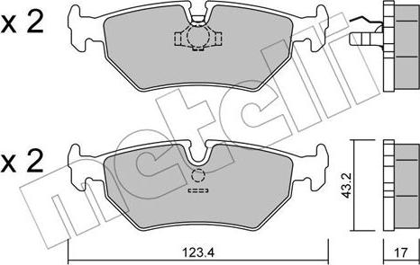 Metelli 22-0178-0 - Тормозные колодки, дисковые, комплект autosila-amz.com