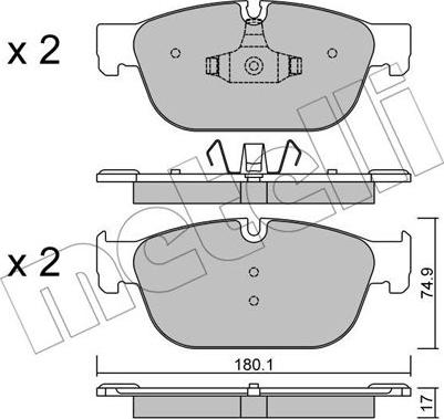 Metelli 22-0854-0 - Тормозные колодки, дисковые, комплект autosila-amz.com