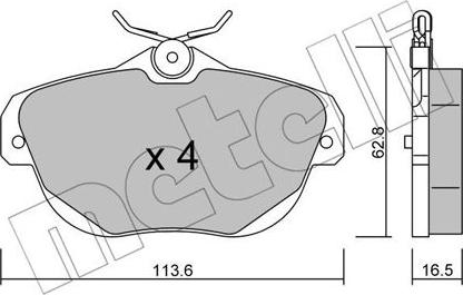 Metelli 22-0856-0 - Тормозные колодки, дисковые, комплект autosila-amz.com