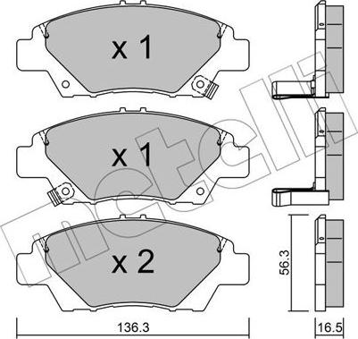 Metelli 22-0865-0 - Тормозные колодки, дисковые, комплект autosila-amz.com