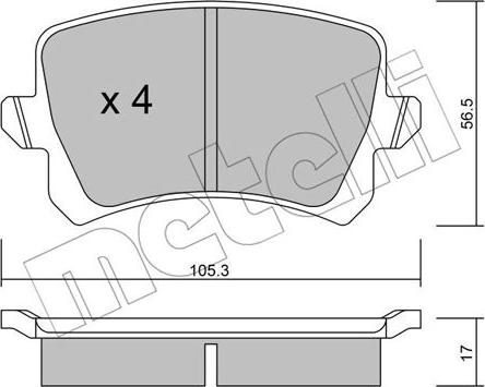 Metelli 22-0806-0 - колодки дисковые задние!\ VW Tiguan 1.4TFSi/2.0TDi/2.0TFSi 07> autosila-amz.com