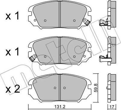 Metelli 22-0885-0 - Тормозные колодки, дисковые, комплект autosila-amz.com