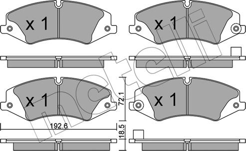 Metelli 22-0836-6 - Тормозные колодки, дисковые, комплект autosila-amz.com