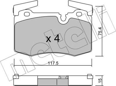 Metelli 22-0829-0 - Тормозные колодки, дисковые, комплект autosila-amz.com