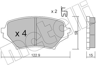 Metelli 22-0870-0 - Тормозные колодки, дисковые, комплект autosila-amz.com