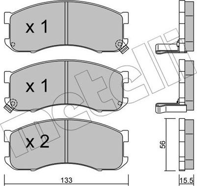 Metelli 22-0394-0 - Тормозные колодки, дисковые, комплект autosila-amz.com