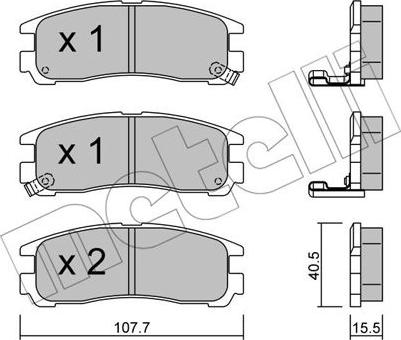 Metelli 22-0398-0 - Тормозные колодки, дисковые, комплект autosila-amz.com