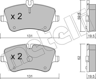 Metelli 22-0342-0 - Тормозные колодки, дисковые, комплект autosila-amz.com