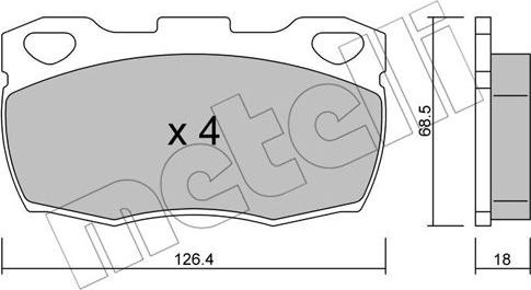 Metelli 22-0352-1 - Колодки торм. диск. autosila-amz.com