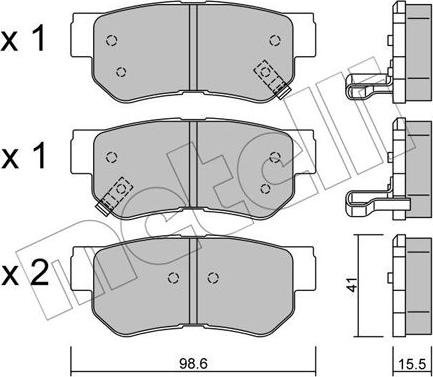 Metelli 22-0365-0 - Тормозные колодки, дисковые, комплект autosila-amz.com