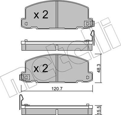 Metelli 22-0360-0 - Тормозные колодки, дисковые, комплект autosila-amz.com