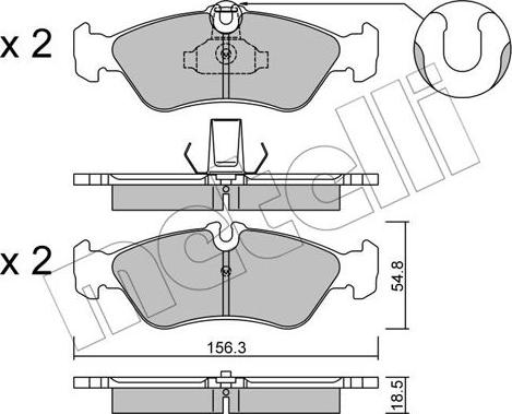 Metelli 22-0311-0 - Тормозные колодки, дисковые, комплект autosila-amz.com