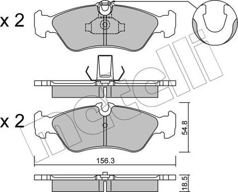 Metelli 22-0311-1 - Тормозные колодки, дисковые, комплект autosila-amz.com