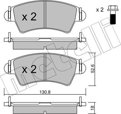 Metelli 22-0313-1 - Тормозные колодки, дисковые, комплект autosila-amz.com