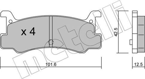 Metelli 22-0389-0 - Тормозные колодки, дисковые, комплект autosila-amz.com