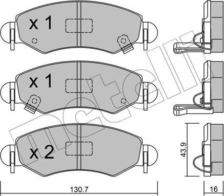 Metelli 22-0339-1 - Тормозные колодки, дисковые, комплект autosila-amz.com