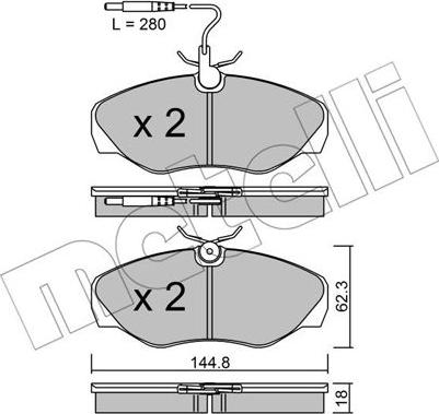 Metelli 22-0338-1 - Колодки торм. диск. autosila-amz.com