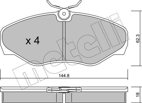 Metelli 22-0338-2 - Тормозные колодки, дисковые, комплект autosila-amz.com