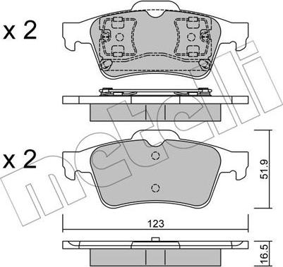 Metelli 22-0337-0 - Тормозные колодки, дисковые, комплект autosila-amz.com