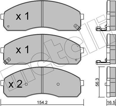 Metelli 22-0374-0 - Тормозные колодки, дисковые, комплект autosila-amz.com