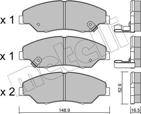 Metelli 22-0376-0 - колодки дисковые передние!\ KIA Sportage 2.0i 16V/2.0TDi 99> autosila-amz.com