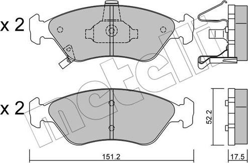 Metelli 22-0371-0 - Колодки торм. диск. autosila-amz.com