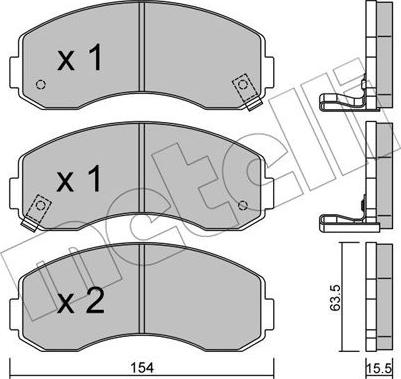 Metelli 22-0377-0 - Тормозные колодки, дисковые, комплект autosila-amz.com