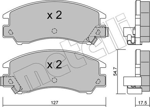 Metelli 22-0241-0 - Тормозные колодки, дисковые, комплект autosila-amz.com