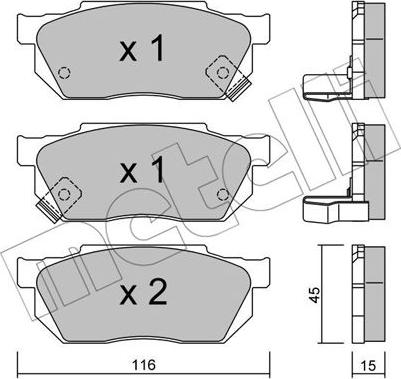 Metelli 22-0247-1 - Тормозные колодки, дисковые, комплект autosila-amz.com