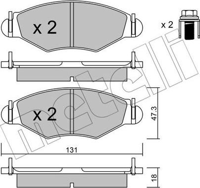 Metelli 22-0254-0 - Тормозные колодки, дисковые, комплект autosila-amz.com