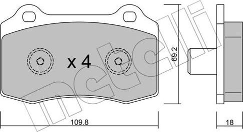 Metelli 22-0251-5 - Тормозные колодки, дисковые, комплект autosila-amz.com