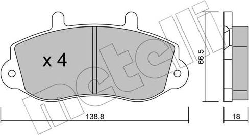 Metelli 22-0264-0 - Тормозные колодки, дисковые, комплект autosila-amz.com