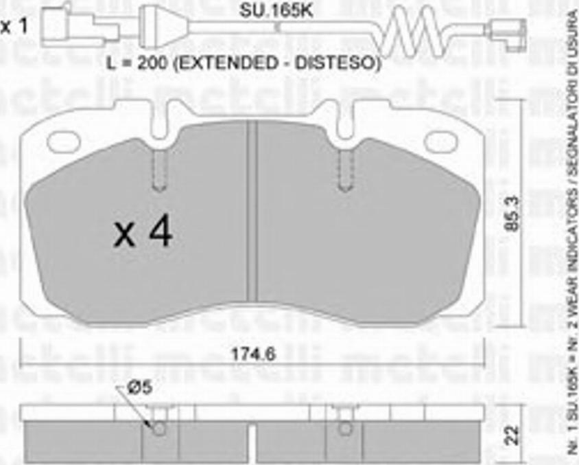 Metelli 2202683K - Тормозные колодки, дисковые, комплект autosila-amz.com