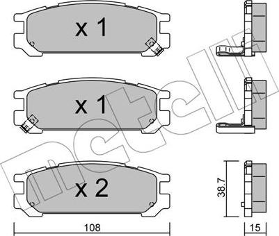 Metelli 22-0204-0 - Тормозные колодки, дисковые, комплект autosila-amz.com